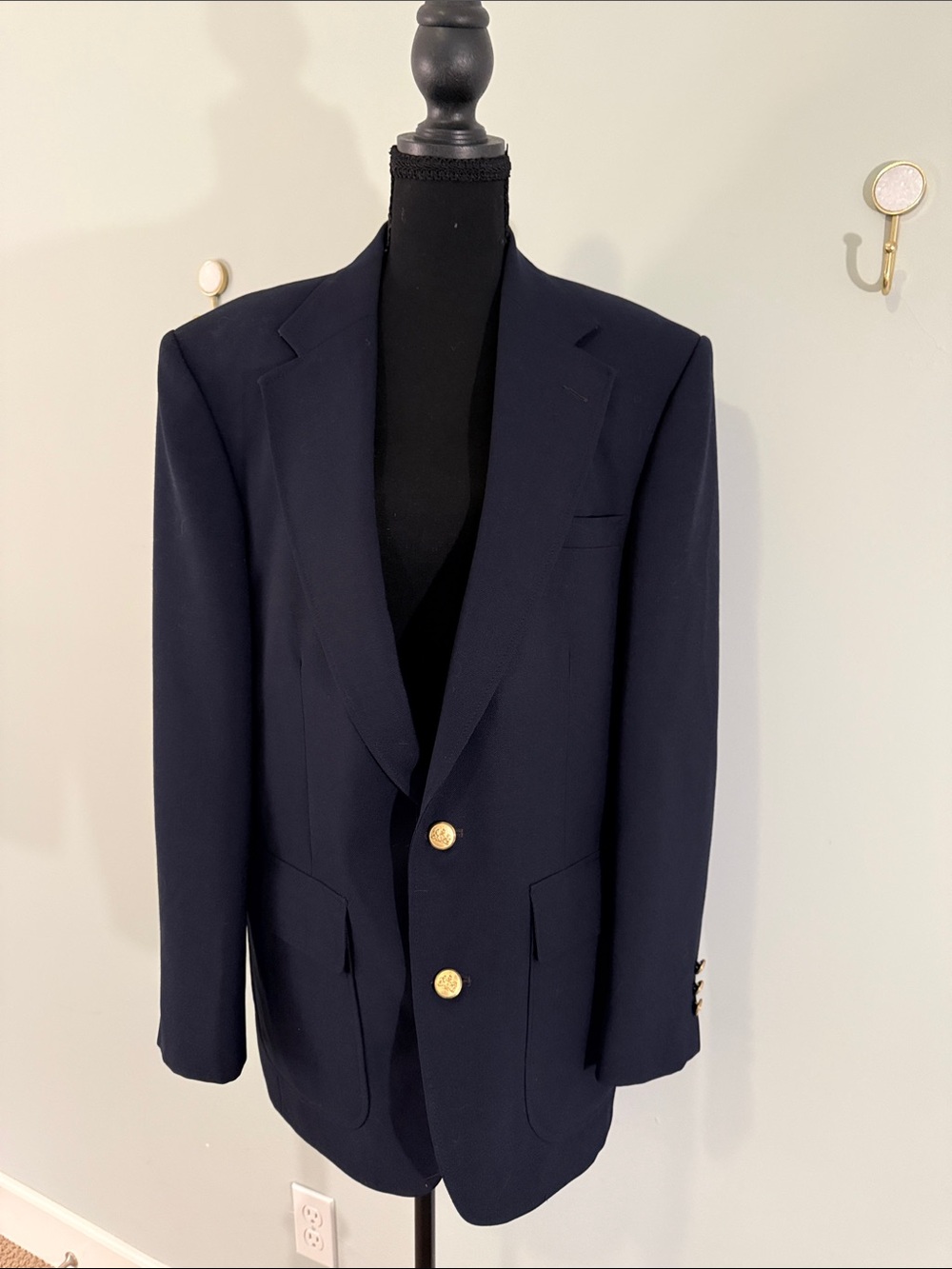 Stafford Navy Blazer with Gold Buttons